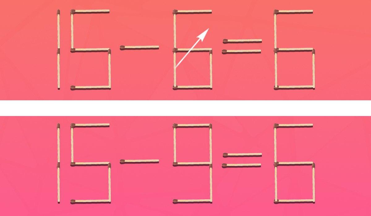 Basta spostare un solo fiammifero per rendere corretta l'uglianza: un rompicapo impegnativo.